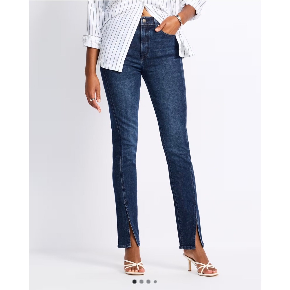 Daze Downtown Split Hem Slim Jeans Womens‎ 27 NWT Dark Wash High Rise Denim